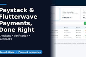 integrate paystack or flutterwave payments into your app