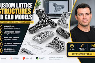 custom lattice structures 3d cad models lightweight mechanical products design