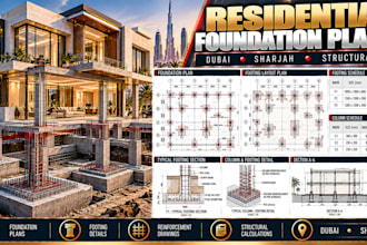 design dubai sharjah residential structural foundation plans