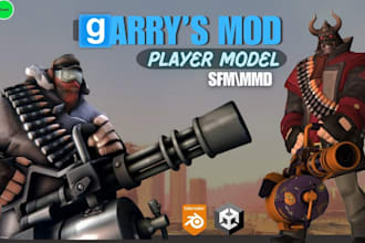 create a custom 3d character playermodel, sfm, mmd for garrys mod
