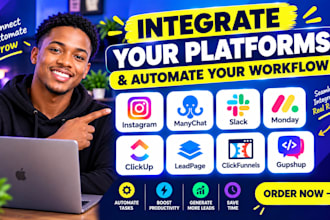 integrate instagram manychat slack monday clickup leadpage clickfunnels gupshup