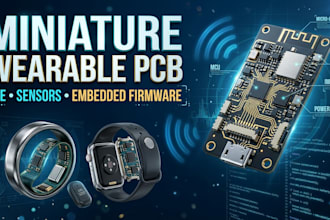 design miniature wearable pcb, ble, sensors and embedded systems firmware
