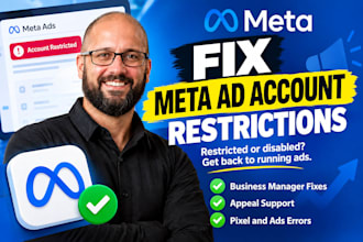 fix meta ads restriction, disabled ad account, business manager suite, and pixel