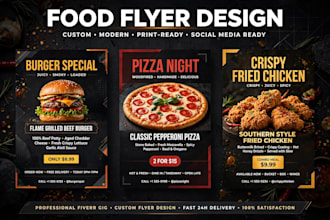 design modern food flyer restaurant poster and menu design