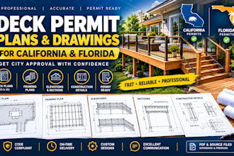 create deck permits plans for california and florida approval