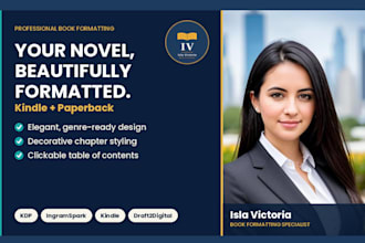 format your novel for kindle and paperback with elegant design