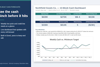 build a 13 week cash flow forecast model in excel
