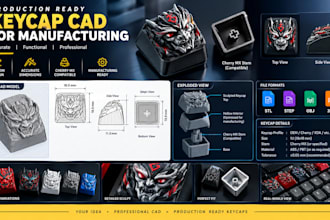 design production ready mechanical keyboard keycap cad stl for manufacturing