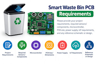 design a smart waste bin pcb with sensors and iot