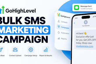 send bulk SMS marketing SMS blast mass text with gohighlevel