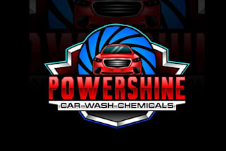 design power shine car wash chemicals logo