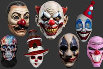 3d print and paint custom 3d halloween mask cosplay mask anime mask custom mask