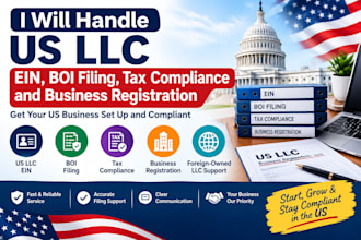 handle US llc ein, boi filing, tax compliance and business registration
