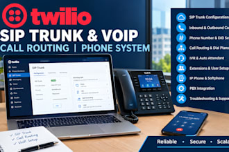 setup twilio sip trunk, voip phone system and call routing