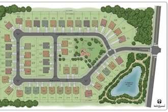 residential land subdivision, plot planning and detailed development site plan