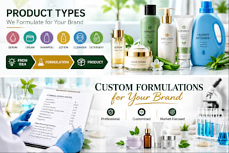 develop cosmetic skincare product formulations for hair, makeup personal care