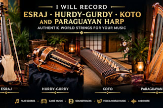 record esraj hurdy gurdy koto and paraguayan harp for your track