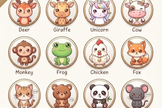design a cute kawaii logo with a chibi animal mascot