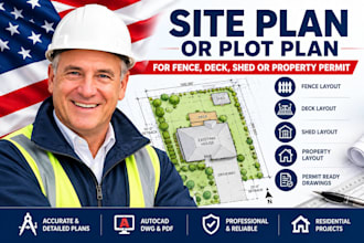 draw a professional site plan or plot plan for fence, deck, or shed permit