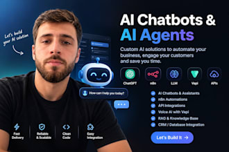 build ai chatbot and ai agents using chatgpt, n8n, llm, vapi and apis