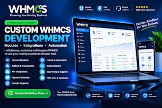 develop custom whmcs modules integrations and automation
