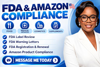help with amazon compliance, fda warning letters and medical device listing, fda