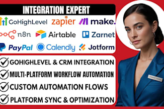 integrate gohighlevel with zapier, make, n8n, airtable, paypal, calendly jotform