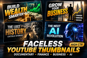 create faceless youtube thumbnails design to attract viewers and increase CTR