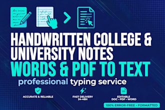 type handwritten notes words and pdf to text