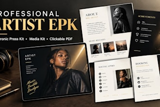 design a professional artist epk ,electronic press kit and media kit