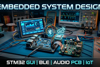 develop embedded systems for iot audio pcb stm32 gui ble and power electronics