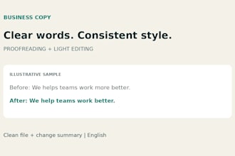 proofread and polish your business or website copy