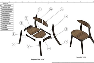 design furniture cad, 3d models, custom furniture designs and technical drawing