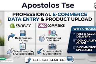 do accurate e commerce data entry and shopify woocommerce product upload