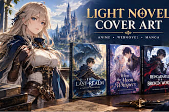 design anime light novel cover webnovel manga and manhwa book cover