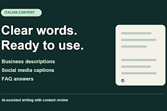 write italian social media captions and business copy
