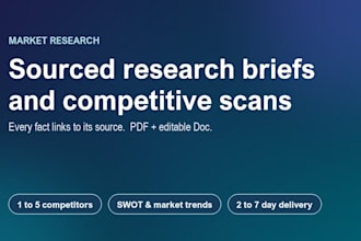 write sourced market research briefs and competitive scans