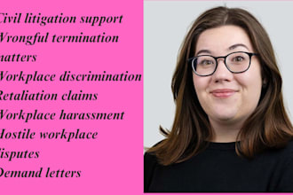 draft complaint, lawsuits, appeals in uk, us as an employment lawyer