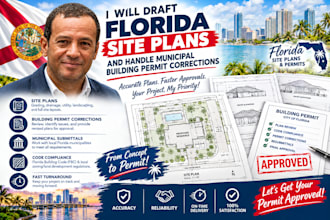 draft florida site plans and handle municipal building permit corrections