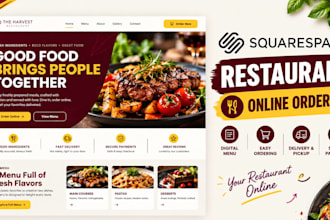 design a squarespace restaurant website with online menu and ordering