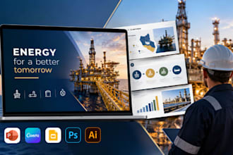 design oil and gas project, energy investment and petroleum presentation design