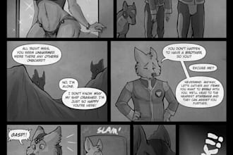draw anime furry comic page, nsfw furry comic page, erotic comic page, furry art