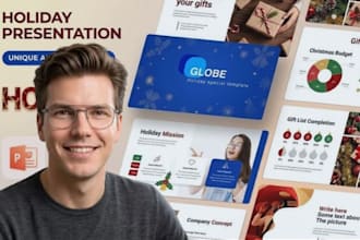 design holiday marketing pitch deck and christmas sales presentation