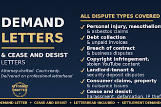draft demand letter cease and desist with my letterhead