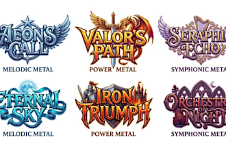 design melodic metal, power metal and symphonic metal logo