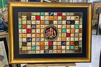 create custom arabic and islamic calligraphy painting on canvas