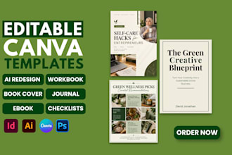 design an editable canva workbook ebook or lead magnet