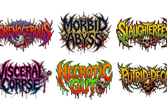 design death metal, brutal death and slam metal logo
