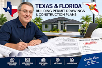 create texas florida building permit drawings and construction plans