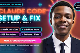 set up claude code, fix errors and configure mcp on your machine